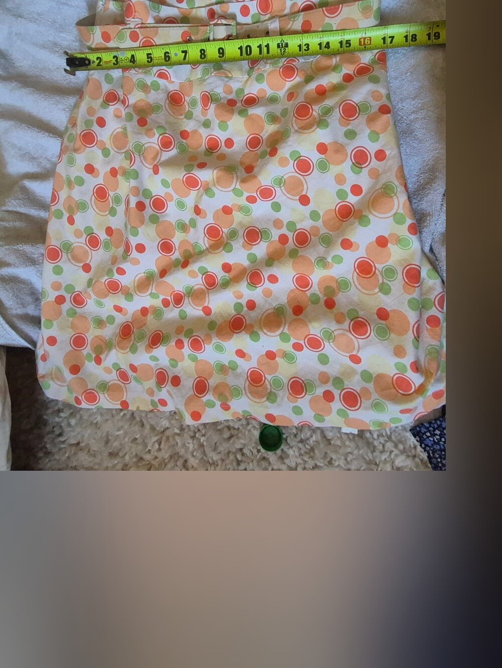 Jessica Cream Skirt with Orange and Green Polka Dots
